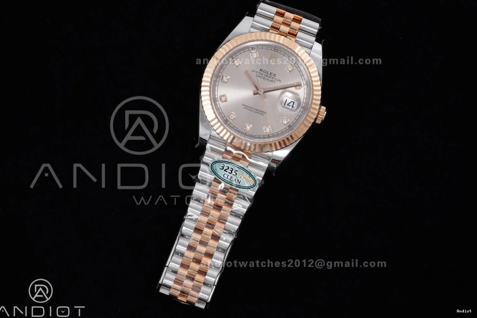 126331 Best SH3235 RG Jubilee Diamonds 1:1 SS DateJust Steel 41 on Dial Bracelet RG Edition Clean 904L 0325